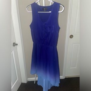 Blue ombré high low dress! Slip attached to dress!